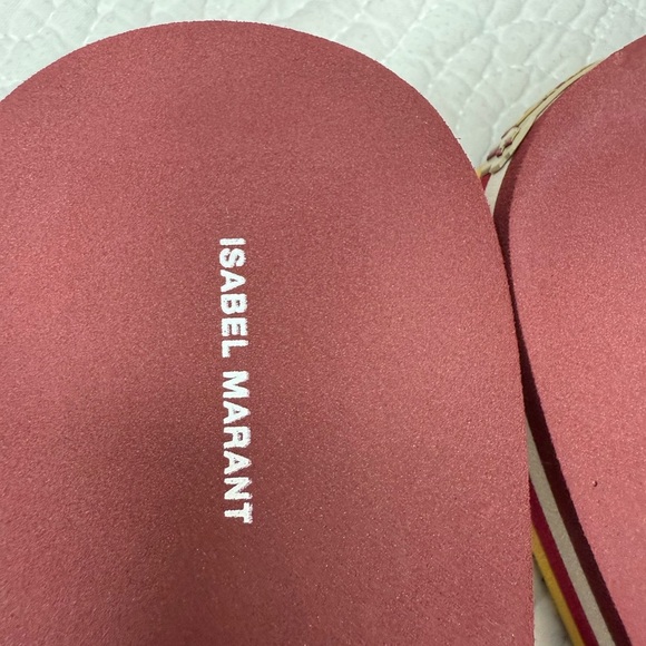 Isabel Marant Tae Striped Canvas Flip Flops - Picture 7 of 16